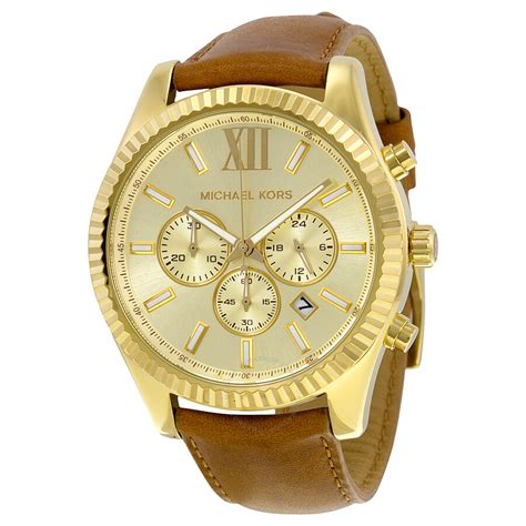 michael kors mens watches leather strap|michael kors clear band watch.